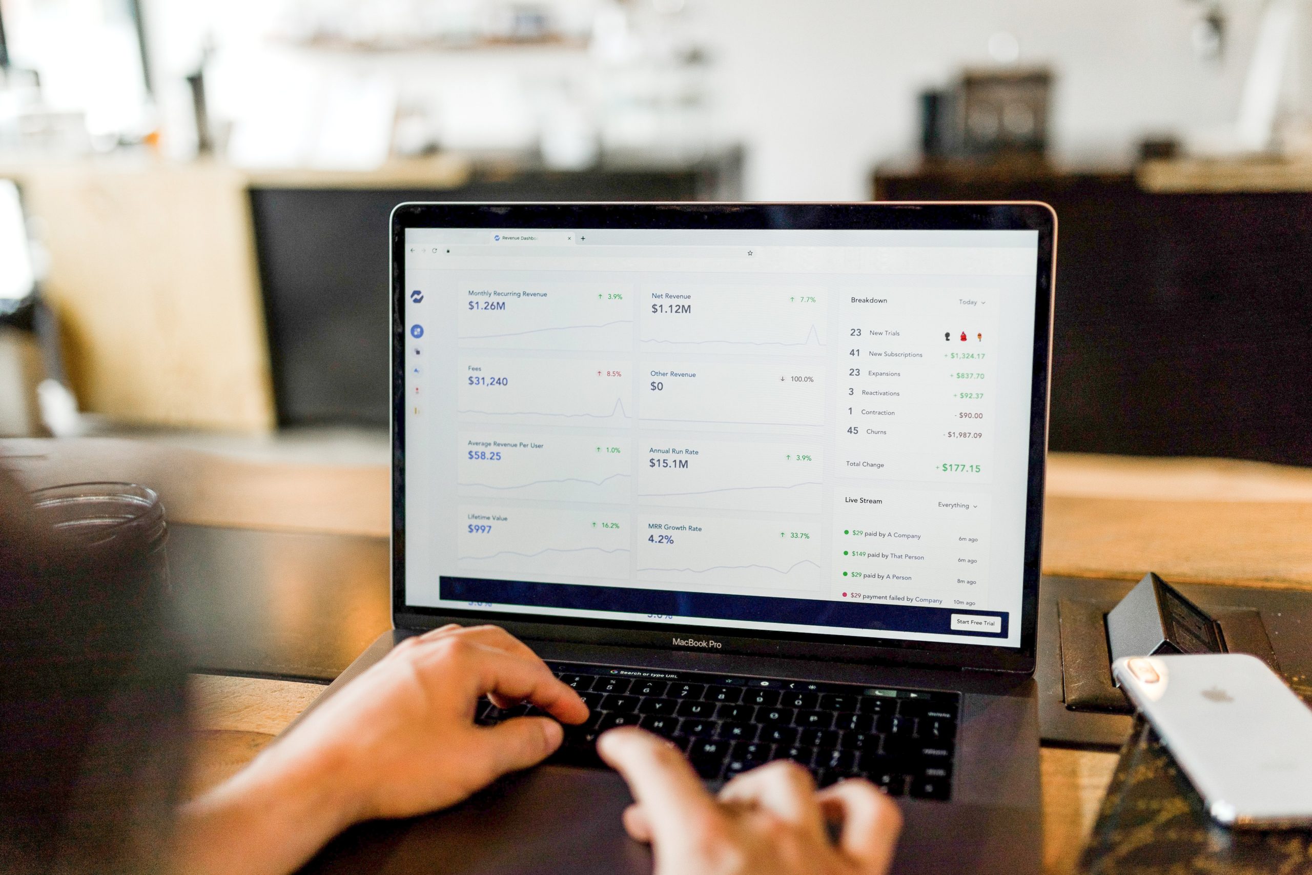 e-commerce revenue on a laptop